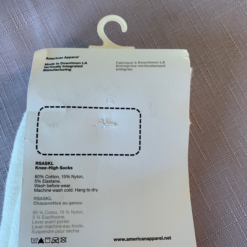 NWT gold and white striped tube sock, American apparel y2k dead stock - Picture 6 of 6